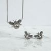 Esse Marcasite Sterling Silver Marcasite Bumble Bee Stud Earrings