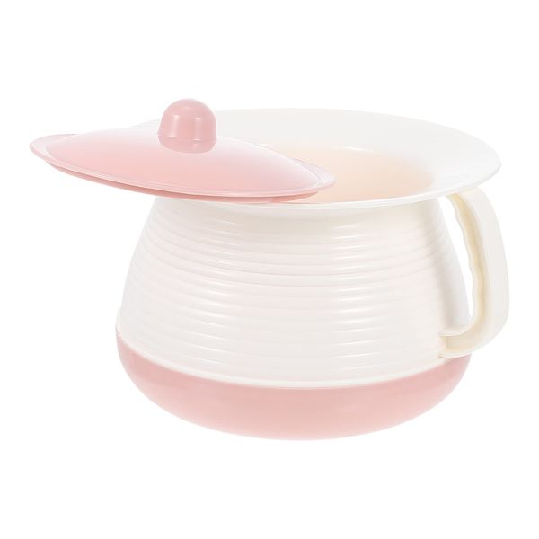 Healifty 1 Set Night Pot Bed Pan Urinal Bottle Potty Urine Bucket Bedside Urinal with Lid Burp Bowl Urinal Toilet Pot Night Urine Jug for Pregnant Women Elderly People Pink