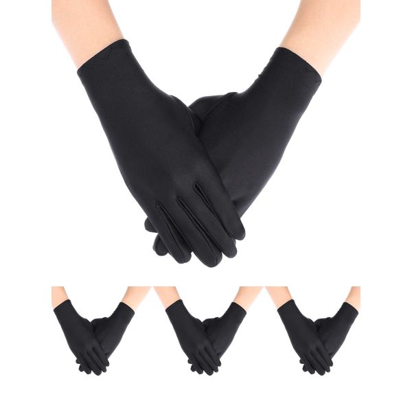 Sumind 4 Pairs Uniform Gloves Costume Gloves Dress Gloves for Man Police Formal Tuxedo Guard Parade Costume (Black)