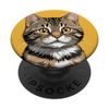 Tabby Cat Striped Cat Cute Illustration PopSockets Adhesive PopGrip