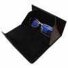 KKD Triangular Folding Glasses Case, Simple, Storage, Convenient, Compact, Leatherette Dark Brown