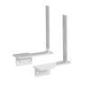 Mr Office Aluminium framed screen brackets (pair) to fit on desk return, White