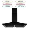 30 inch Wall Mount Range Hood 450CFM Kitchen Stove Vent Button control Black