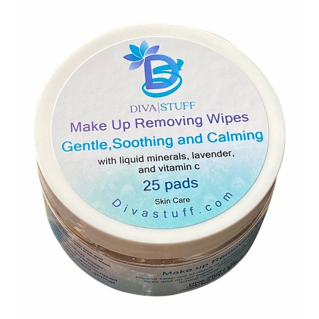 Makeup Removing Wipes, Gentle, Soothing and Calming, By Diva Stuff
