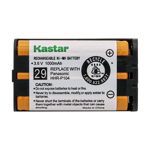Kastar 1-Pack 3.6v 1000mAh Battery HHR-P104 Replacement for Panasonic KX-TG5433M KX-TG5436M KX-TG5438F KX-TG5438S KX-TG5439M KX-TG5439S KX-TG5451S KX-TG5452M KX-TG5453M KX-TG5456S KX-TG5471S Handset