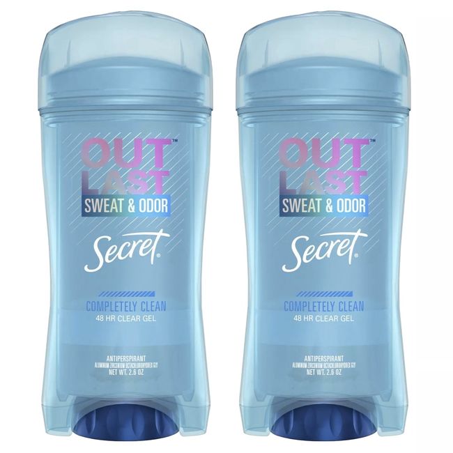 [Set of 2] Secret Outlast 48 Hour Clear Gel [Completely Clean] 2.6 oz / Secret Outlast [Completely Clean] Clear Gel 73 g