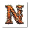 3dRose Steampunk Monogram Initial N - Iron on Heat Transfers (ht-382514-2)