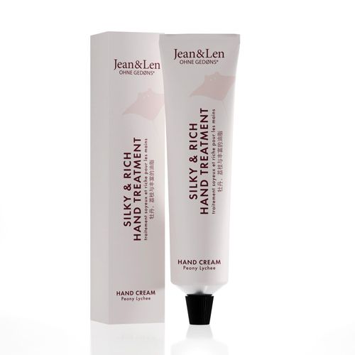 Jean & Len Silky & Rich Treatment Peony & Lychee, 100% Recyclable Alutube (without Lid), Rich Hand Cream, Provides Soft Hands, Parabens & Silicone-Free, Vegan, 75 ml