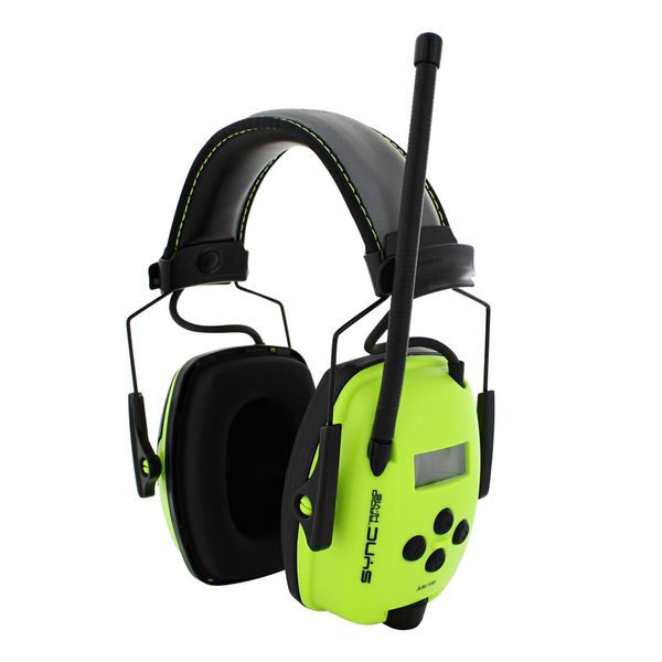 Howard Leight by Honeywell Sync Hi-Visibility Digital AM/FM Radio Earmuff (1030390),Bright Yellow/Green, Unisex