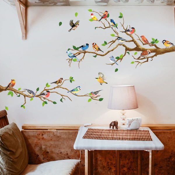 Fujitoya Wall Sticker Tree Green Tree Birds Parakeet Sekisei Norse Green Plants