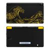 eXtremeRate ds Lite Compatible with Assembly Type Custom Pattern Design Replacement Shell, Replacement Button, Screen Lens Compatible with Nintendo DS Light [Gold Wave Black Off Kanagawa]