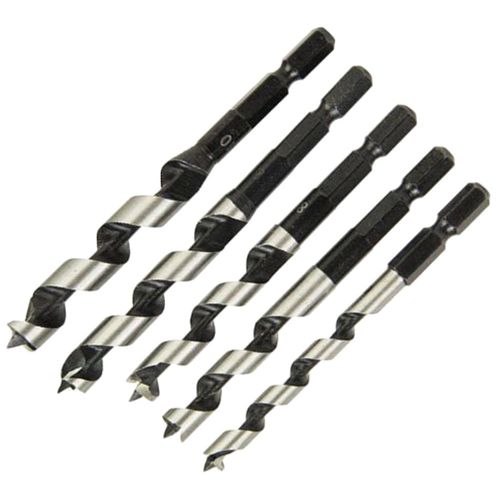 E-Value EDSW-5 Impact Drill Set for Carpentry 0.24, 0.31, 0.33, 0.33, 0.4 inches (6, 7.5, 8.5, 10 mm), Set of 5