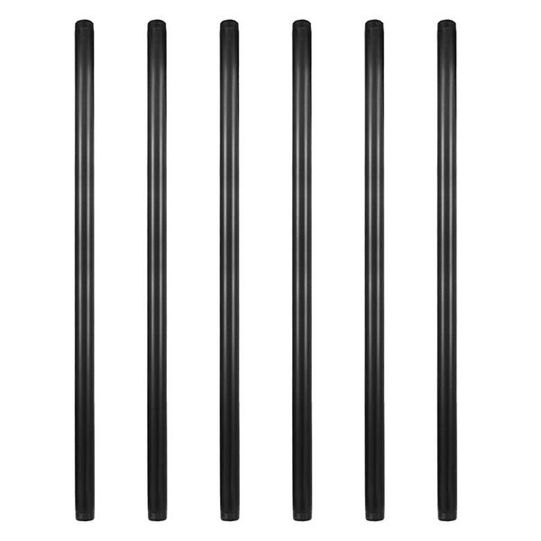 GeilSpace 6 Pack 3/4" × 36" Pre-Cut Black Metal Pipe, Industrial Steel Fits Standard Three Quarters Inch Black Threaded Pipes and Fittings - Vintage DIY Industrial Shelving (3/4" × 36", Black)