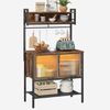 Coffee Bar with Storage, 5 Tier Microwave Stand with LED Lights, Kitchen Bakers 