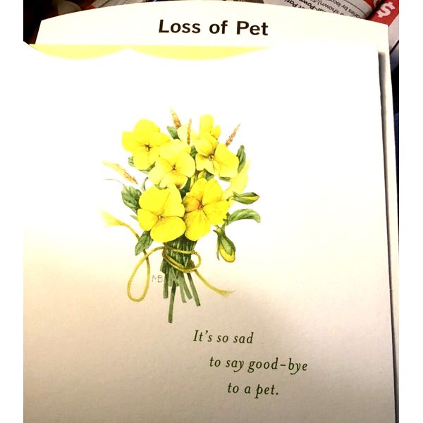 LOSS of PET SYMPATHY Card, "It's Sad to Say Goodbye" Nature's Sketchbook NS42