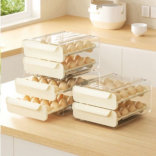 1set plastic kitchen fridge container organizer, egg tray, PP+PET R9I3-