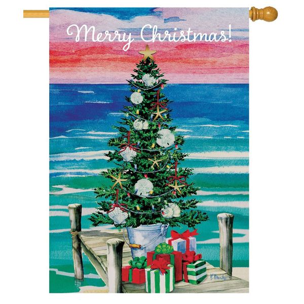 Christmas Dock House Flag