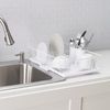 Home Basics 3 Piece Vinyl Coated Steel Dish Drainer, White