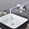 Silver Wall Mount Single Handle Bathroom Faucets Brass Sink Basin Mixer Taps