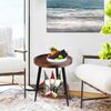 Small round Side Table, 2-Tier Mid Century Modern Side Table, round End Table Sm