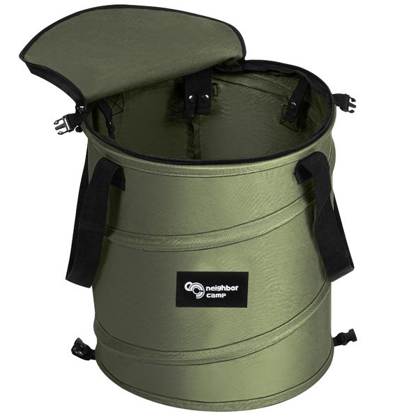 Neighbor Camp Trash Box, Camping, Trash Can, Outdoor, Pop-up, Foldable, 14.6 gal (40 L) [Khaki]