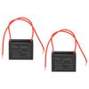 PATIKIL 6uF 450V CBB61 Capacitor, 2Pcs Ceiling Fan Capacitor, Black, Rectangular, Polypropylene