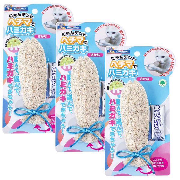 CattyMan Nyan Dent Loofah Toothpaste, Fish x 3 Pieces