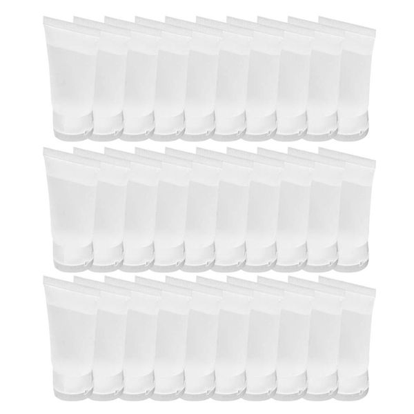 SOLUSTRE 50PCS Cosmetic Lotion Tubes, Squeeze Shampoo Bottles, Toiletry Lotion Bottle with Flip Lid, Empty Plastic Makeup Sample Bottles for Facial Cleanser Toner Hand Cream (10ml)
