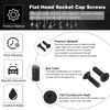 PATIKIL #6-32 x 1/2" Flat Head Socket Cap Screw, 10 Pack Flat Counter Sink Bolt Hex Socket Drive Machine Screw Full Thread Course Thread UNC Black Oxide Grade 10.9