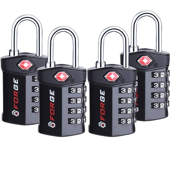 Forge Travel Lock,TSA Approved Luggage Locks for Air Travel, Gym Lockers, School Lockers, Pelican Cases, Gun Case, Easy Read Dials, Durable Alloy Body