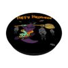 Happy Halloween Witch in Broom Handle Bats PopSockets Swappable PopGrip