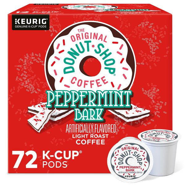 The Original Donut Shop Peppermint Bark Keurig Single-Serve K-Cup Pods, Light Roast Coffee, 72 Count (6 Packs of 12)