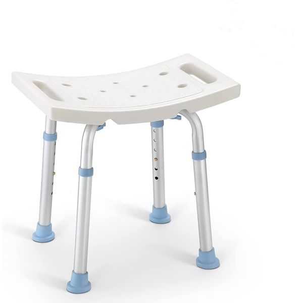 OasisSpace Shower Chair, Adjustable Bath Stool Chair for Inside Shower - Medical Tool Free Anti-Slip Bench Bathtub Stool Seat with Durable Aluminum Legs for Elderly, Senior, Handicap & Disabled