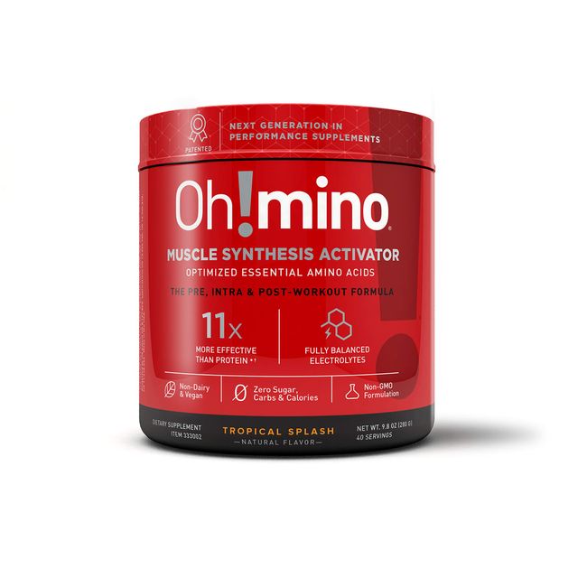 Oh!mino Muscle Synthesis Activator Newly Flavored (Caffeinated, 40 Servings 280grams) Amino Acids Supplement, Electrolytes Powder Supplement, Pre & Post Workout Recovery Drink – Oh!Nutrition