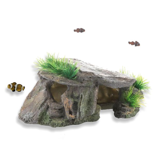 Paoleju Rock Aquarium Decorations Cave | Resin Fish Tank Decorations Cave | Fish Sleep Rest House| Fish Tank Accessories| 5.5 x 2.9 x 2.9'' Aquarium Decorations Cave