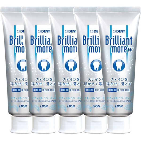 Lion Brilliant More Fresh Spearmint Whitening Toothpaste, Set of 5