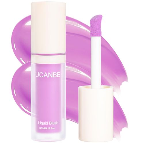 Matte Liquid Blush for Cheeks, High Pigment Buildable Cream Blush, Long-Lasting Natural Glow - Hydrating Formula Lightweight Makeup Radiant Flushed Cheeks (06 Lavender)