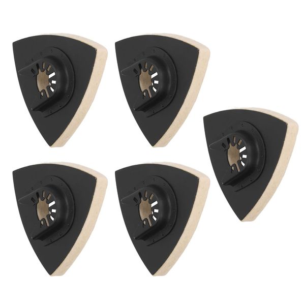 Wool Triangular Felt Buffing Pad with Alloy Steel Base for Oscillating Tool