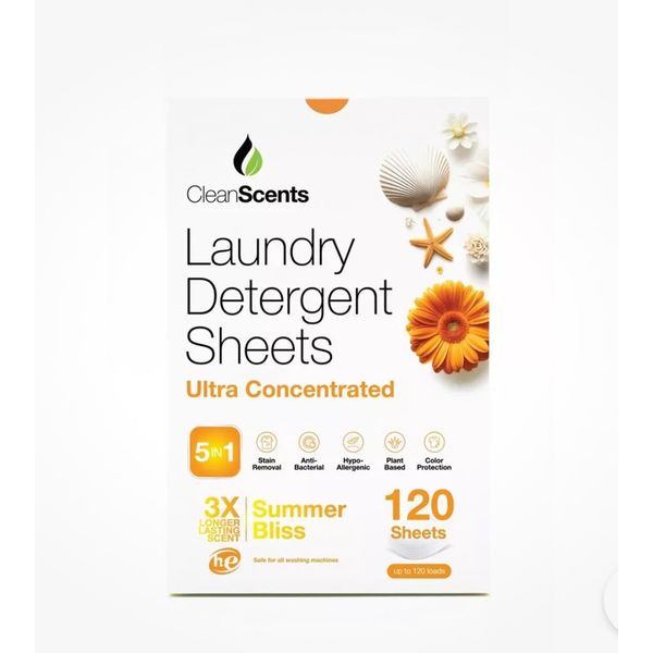 Cleanscent 5in1 Summer Bliss Laundry Detergent 120 Sheets