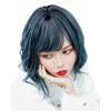 TefuRe H-6132 Medium Semi-Long Wig Bangs Wig Women, black/navy