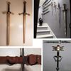 Pmsanzay Universal Adjustable Sword, Wall Hook Display Hanger Wall Mount Display Stand Collection Rack for Sword,Dagger,Axe,Keyblade, etc —2 Pack— No Sword — Vertical/Horizontal Display