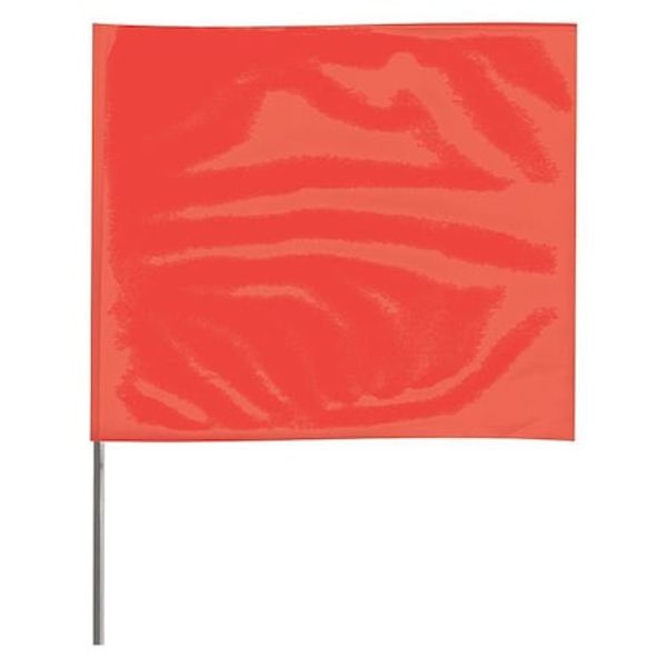 Zoro Select 4536Rg-200 Marking Flag,Fluor Red,Blank,Vinyl,Pk100