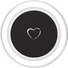 White Heart Black PopSockets PopGrip for MagSafe