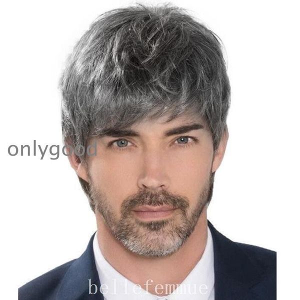 Men&#39;s wig, full wig, wig for men, short, hair loss prevention, wig, natural black, white, short, breathable, wig, for everyday use, makeover, dad, short hair, handsome