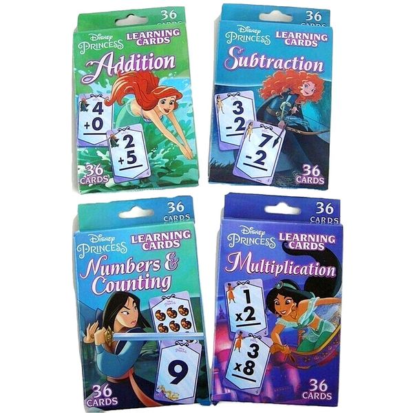 Princess Learning Flash Card Set - Multiplication, Subtraction, Addition, Numbers & Counting