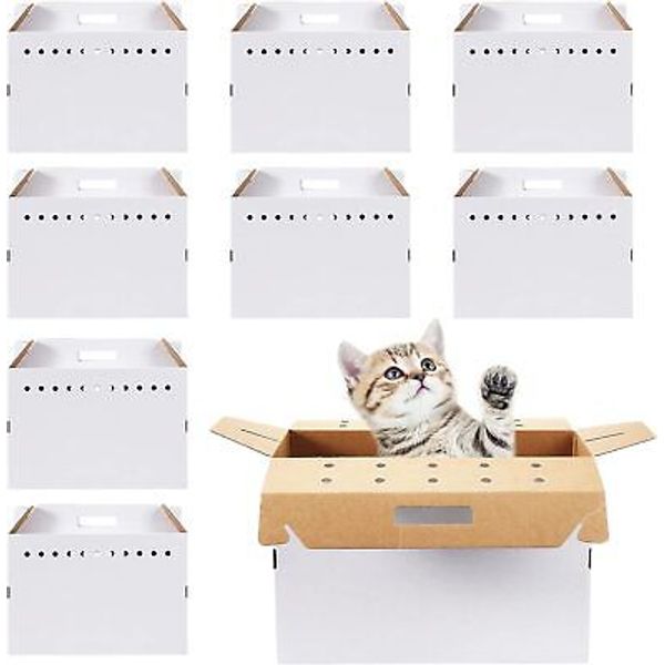 Kisston 12 Pieces Cardboard Pet Carriers 17.5 x 8.5 x 15 Inches for white