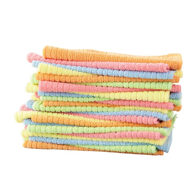 Nippon Clintec Microfiber Colorful Rags, 25 Pieces, 7.9 x 11.8 inches (20 x 30 cm)