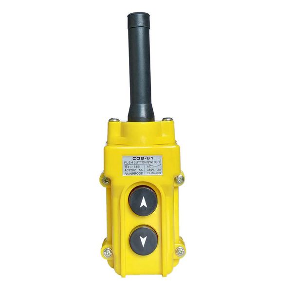 Hoist Crane Push Button Switch, Rainproof COB-61 Crane Pendant Control Station UP Down Hoist Push Button Switch