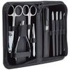 Clauss Manicure Case Real Leather, Black - 10-Part
