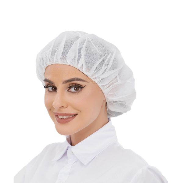 ZMDREAM Hair Nets Food Service Disposable Bouffant Cap for Men & Women Extra Large 24-Inch Latex Free Pack of 100 White